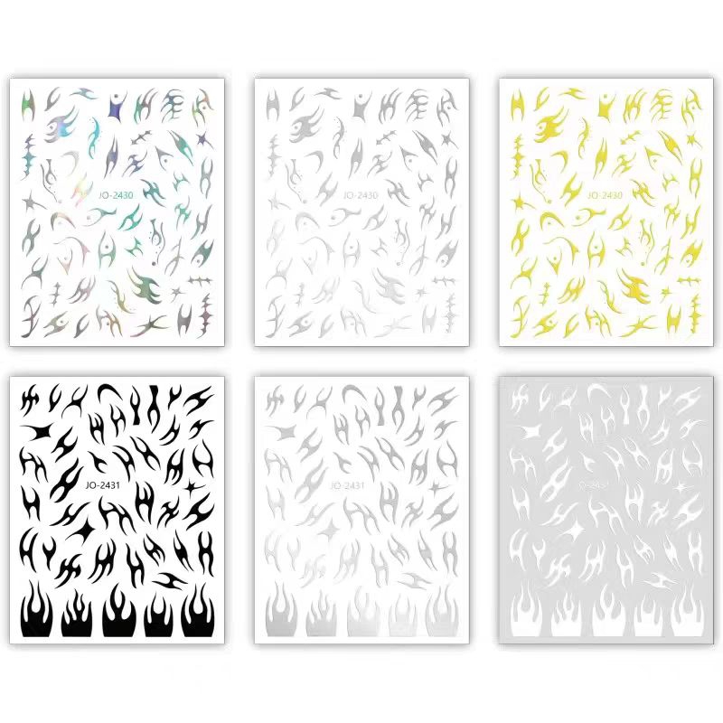 Sticker gai ngọn lửa nail,sticker ngọn lửa dán móng tay