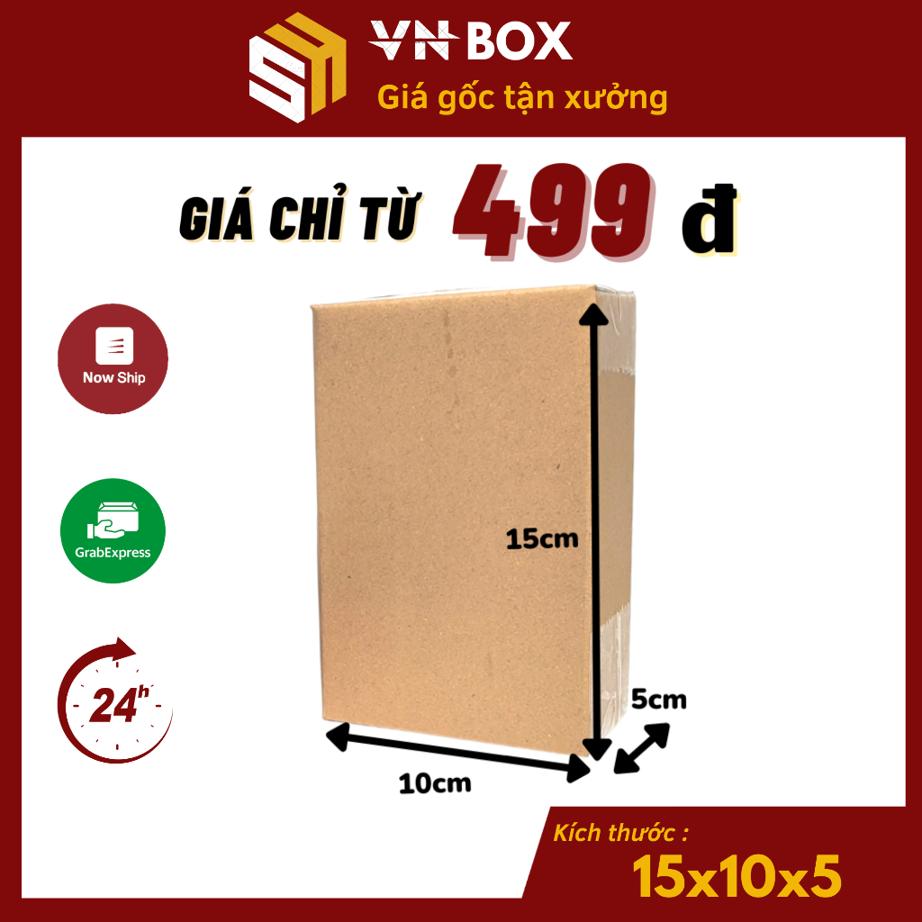 10x5x15 Combo 10 hộp carton đóng hàng, đựng hàng hóa, mỹ phẩm, phụ kiện giá tận xưởng - VN Box