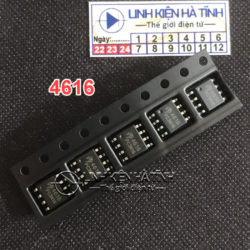 Túi 10 con AO4616 Dual Mosfet 2 kênh N+P 8A 30V SOP-8 chính hãng AOS