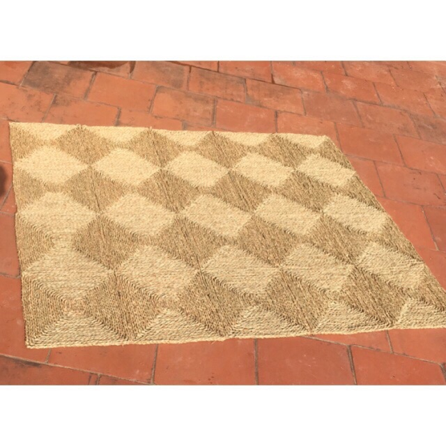 Thảm Cói Trải Sàn Hình Chữ Nhật Trang Trí Decor Nhà Cửa Chụp Ảnh Cực Xinh Kích Thước 1m5 x 1m5