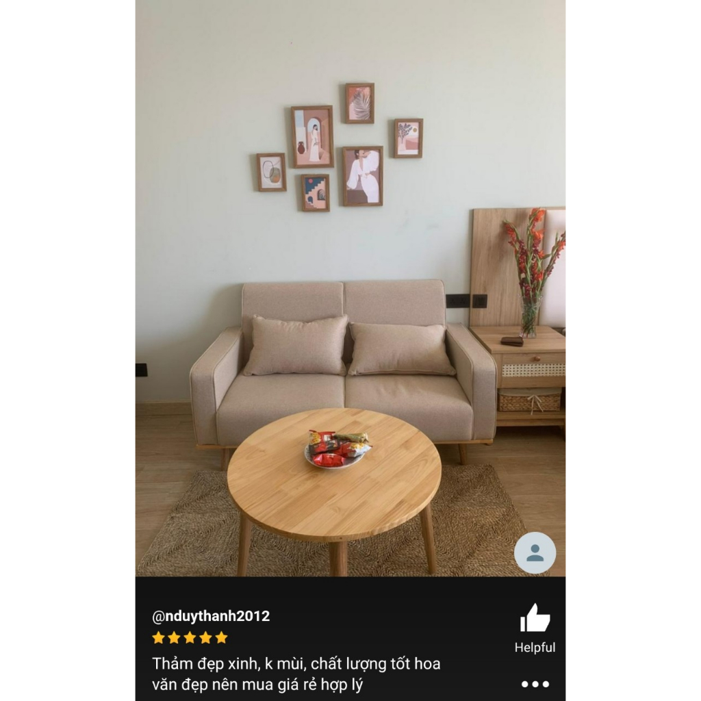 Thảm Cói Trải Sàn Hình Chữ Nhật Trang Trí Decor Nhà Cửa Chụp Ảnh Cực Xinh Kích Thước 1m5 x 1m5