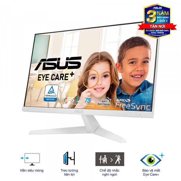 Màn hình PC Asus VY249HE-W (23.8 inch/FHD/IPS/75Hz/1ms) thiết kế chân V siêu đẹp trắng sáng, hàng chính hãng BH 3 năm | BigBuy360 - bigbuy360.vn