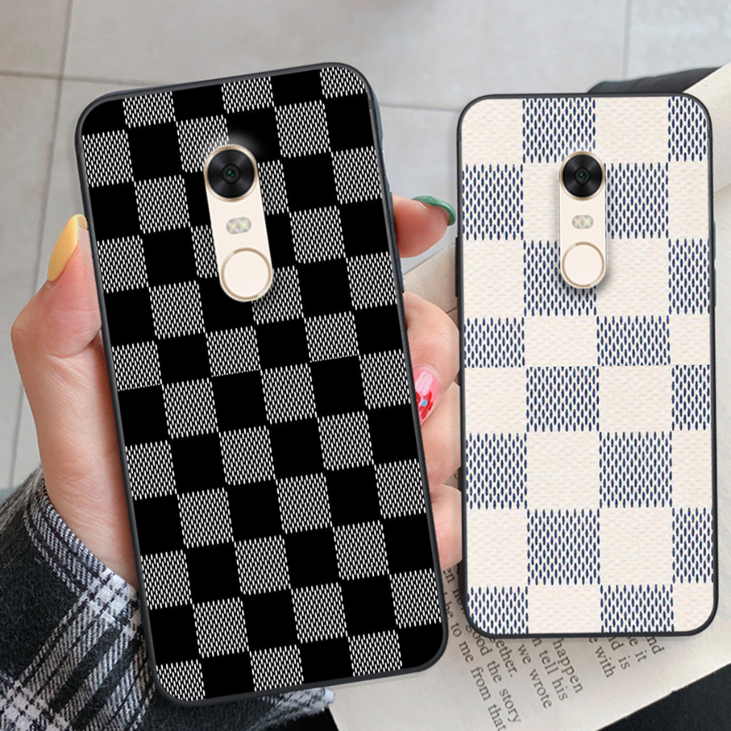 Ốp lưng Xiaomi Redmi Note 3 / Redmi Note 4/ Note 4x / Redmi 5 / Redmi 5 Plus caro đen trắng họa tiết bàn cờ đẹp cute