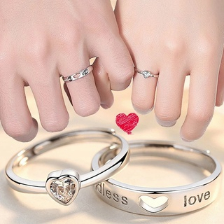 🍒🍒CHERRYKOKO Set 2 Nhẫn Ghép Hình Trái Tim Cho Cặp Đôi