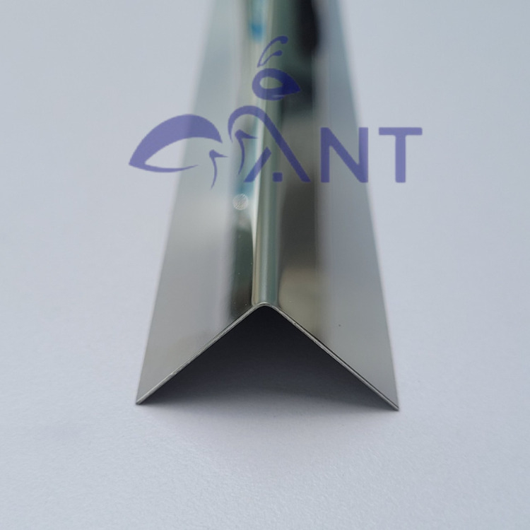 Nẹp Inox chữ V, màu trắng gương, đủ kích thước, Nẹp V inox dày 0.4li, 2m44/thanh