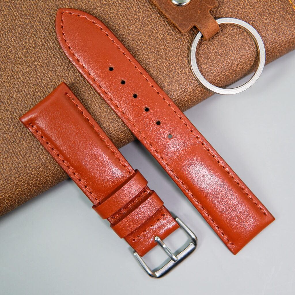 Dây da đồng hồ nam da bò, dây đồng hồ da bò handmade, 18mm, 20mm, 22mm - LEXA A32