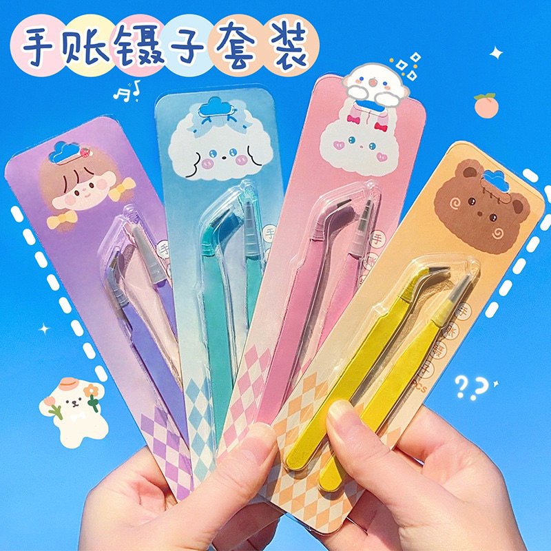 Set 2 nhíp gắp sticker charm cute decortop
