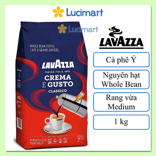 Cà phê Ý Lavazza nguyên hạt Crema E Gusto Whole Bean Coffee, Arabica and Robusta, gói 1kg