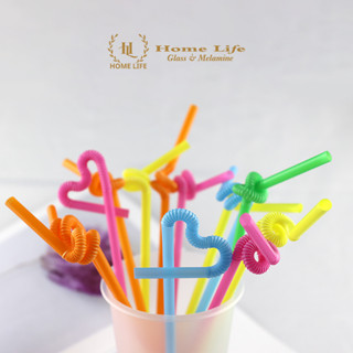 Ống hút nghệ thuật (80 ống/bịch) | Ống hút nhựa xoắn sinh tố | Ống nhựa PP phi 6 dài | Hút Sinh Tố Xoắn Nghệ Thuật