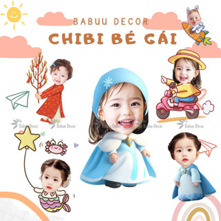 Chibi sinh nhật bé gái BabuuDecor