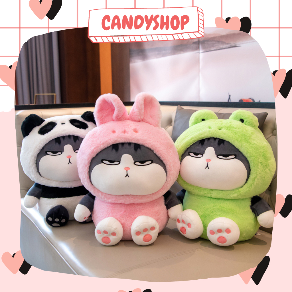 Gấu bông Mèo hoàng thượng cosplay Gấu trúc, Thỏ hồng, Ếch xanh chất liệu cao cấp siêu dễ thương  Candyshopp