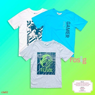 Set 3 áo thun tay ngắn bé trai hm - combo màu ngẫu nhiên
