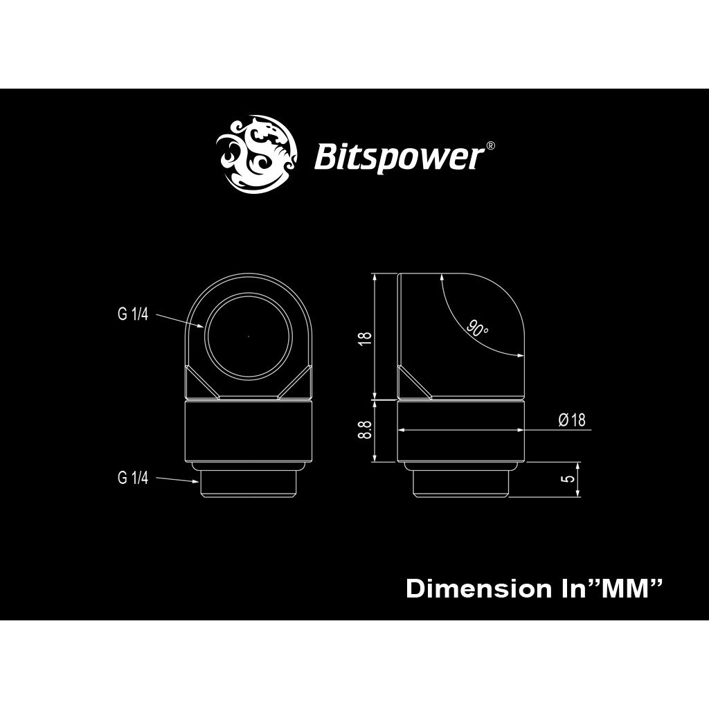 BITSPOWER FITTING TOUCHAQUA XOAY NỐI GÓC 90