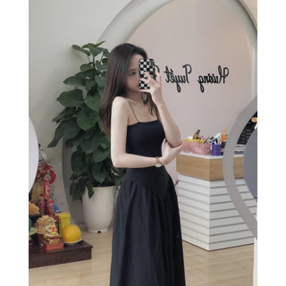 Đầm Xòe Hai Dây Dáng Dài Trơn Basic P80