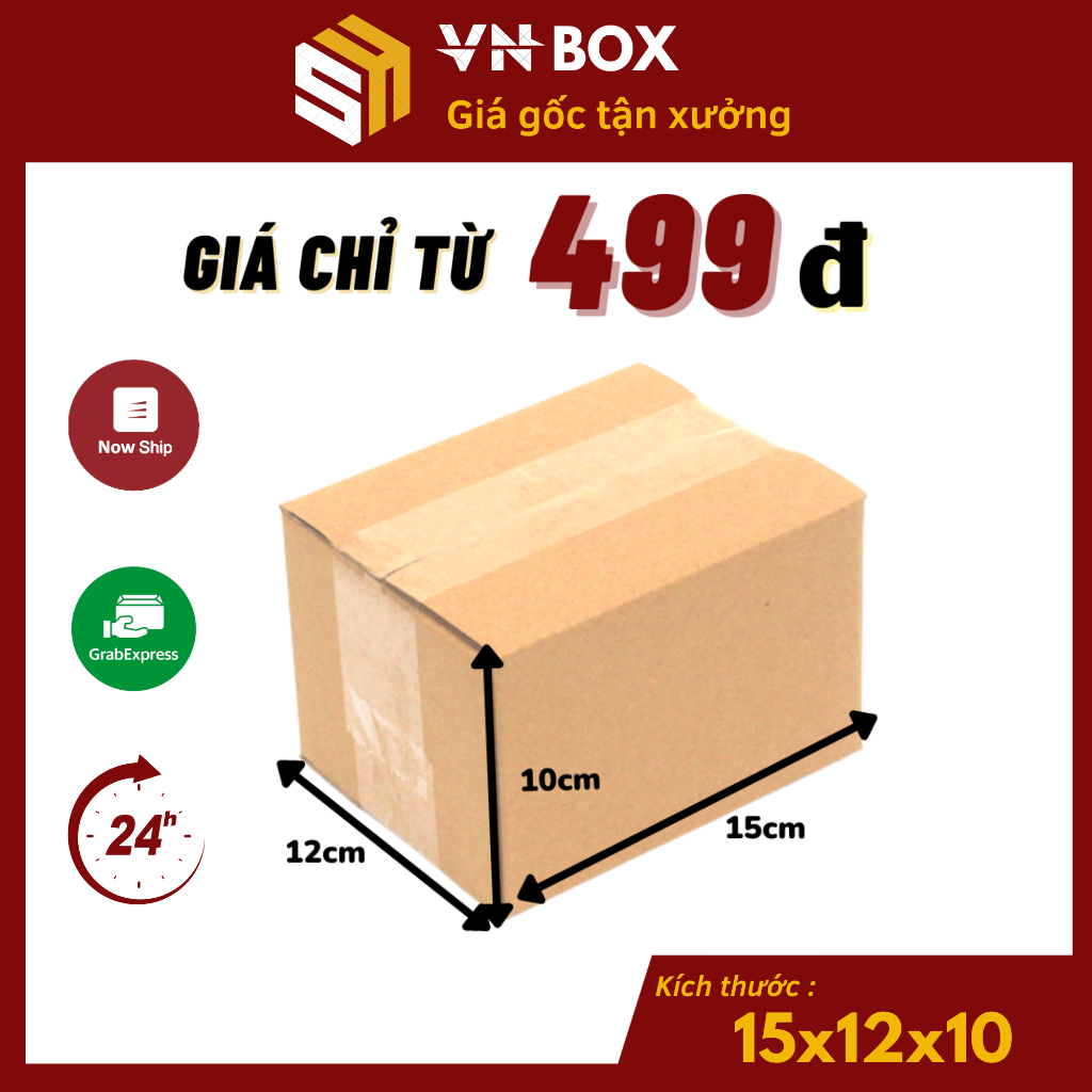 15x12x10 combo 10 hộp carton, hộp giấy đóng hàng - VN Box