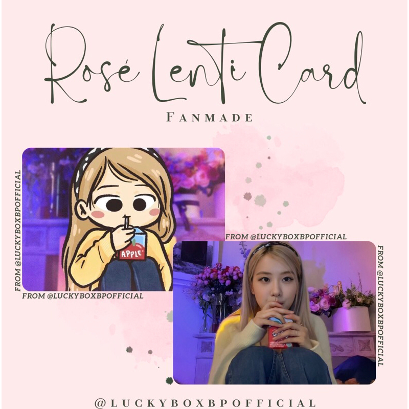 Card bo góc lenti 3D Rosé Blackpink fanmade.