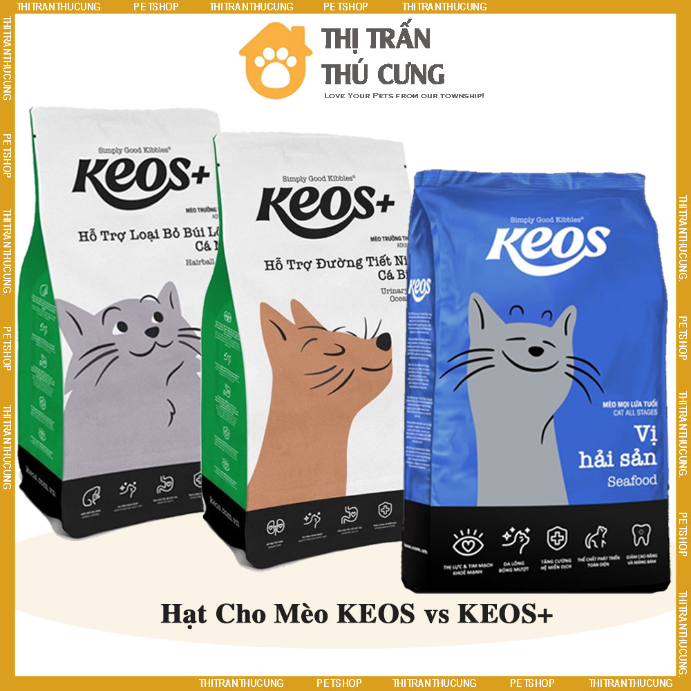 Thức Ăn Hạt Mèo KEOS vs KEOS+ For Cat Dành Cho Mèo Mọi Lứa Tuổi