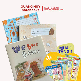 Lốc 10 quyển vở 4 ô li QUANG HUY - Vở ô li 48 trang luyện viết chữ đẹp, tập học sinh lớp 1 tiểu học cute