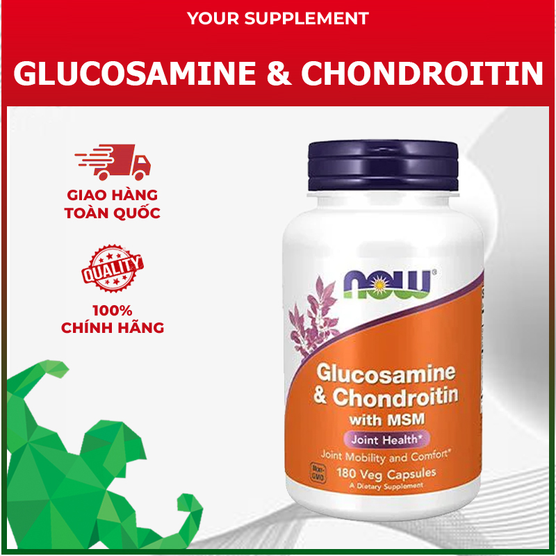 Hỗ Trợ Sụn Khớp GLUCOSAMINE & CHONDROITIN Now - 180 viên
