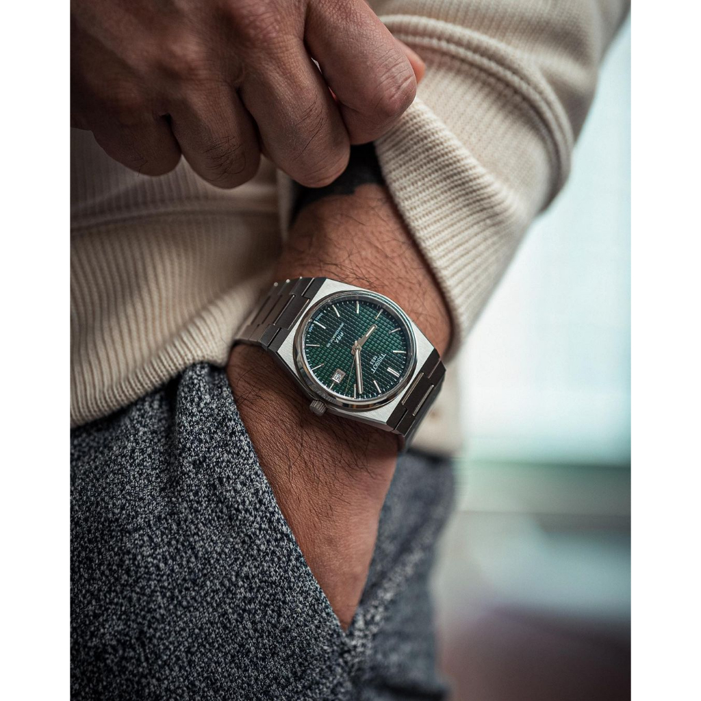 Đồng hồ chính hãng nam Tissot Prx Green - T137.407.11.091.00- Máy cơ tự động Thụy Sĩ - Kính Sapphire