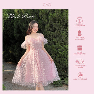  Đầm dự tiệc đi chơi daisy dress có bigsize  thiết kế 2 dây họa tiết bướm cổ tim  caocaobycaochen 3 màu trắng hồng mix 