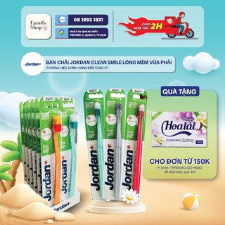 [Giao Hỏa Tốc] 15 Bàn Chải Đánh Răng Jordan Clean Smile Lông Mềm Vừa Phải.