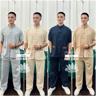 Đồ lam đi chùa - áo nam đi lễ chùa cao cấp lịch sự và trang trọng