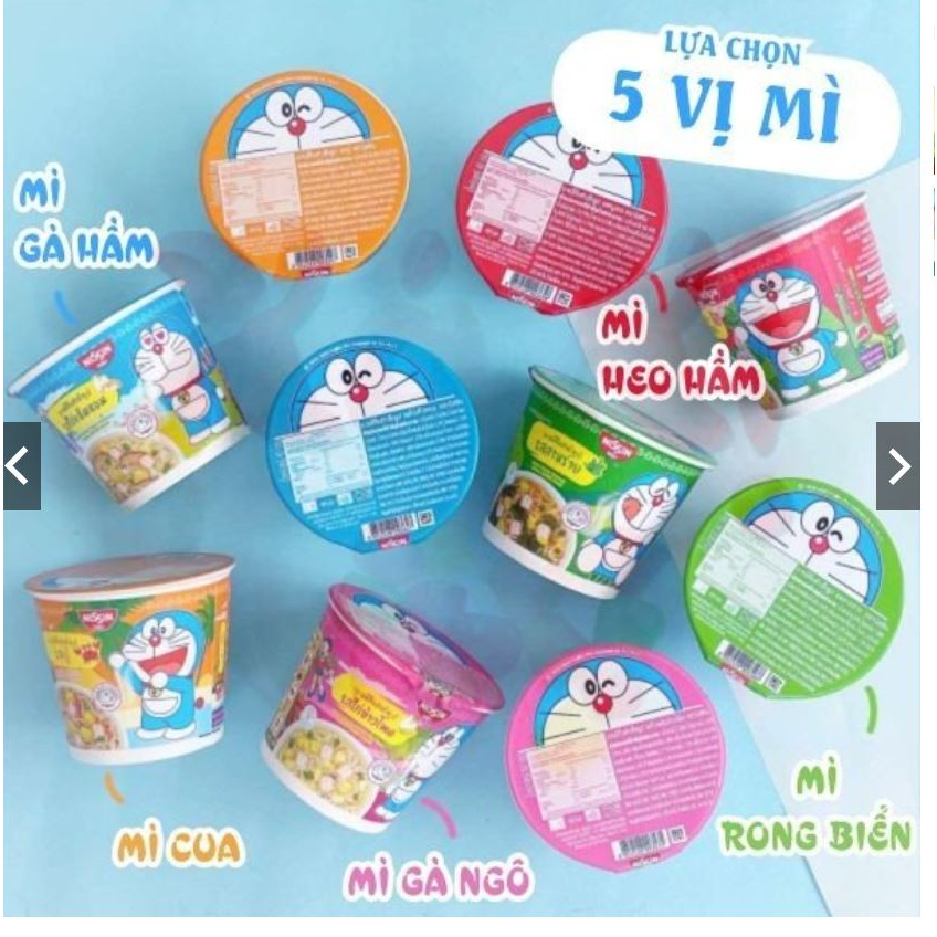 Mì ly Đôrêmon trẻ em thái lan [ mix vị ] 1 lốc/ 6ly