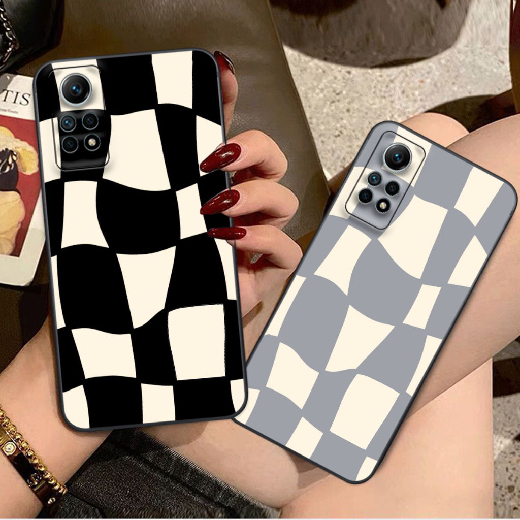 Ốp lưng Xiaomi Redmi Note 12S / Redmi Note 12 Pro 4G caro đen trắng họa tiết bàn cờ thương hiệu đẹp cute