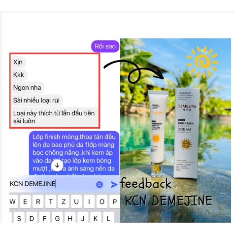Chống nắng, Kem chống nắng mặt demejine kiềm dầu kháng nước nâng tone 20g