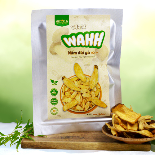 Snack nấm WAHH - Snack nấm đùi gà healthy, giàu chất dinh dưỡng, thích hợp cho mẹ bầu, bỉm sửa - NPP vivingon, medifun
