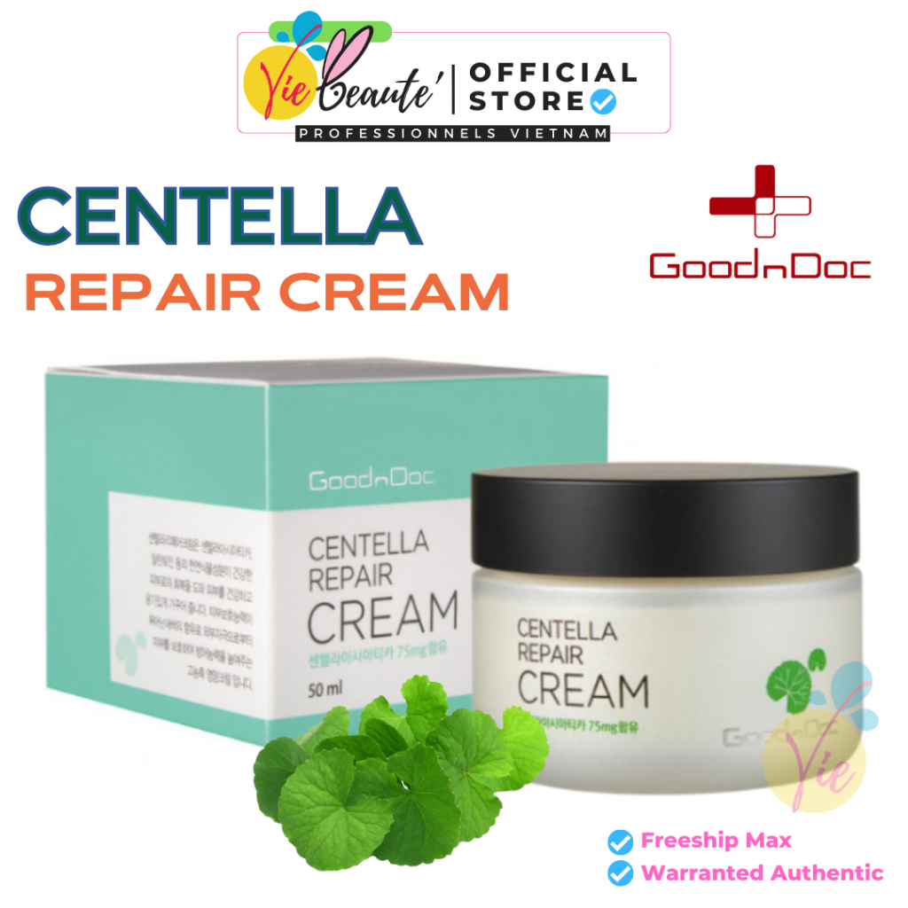 Kem Dưỡng Da GoodnDoc Centella Repair Cream rau má phục hồi da hư tổn, thâm sạm 50ml