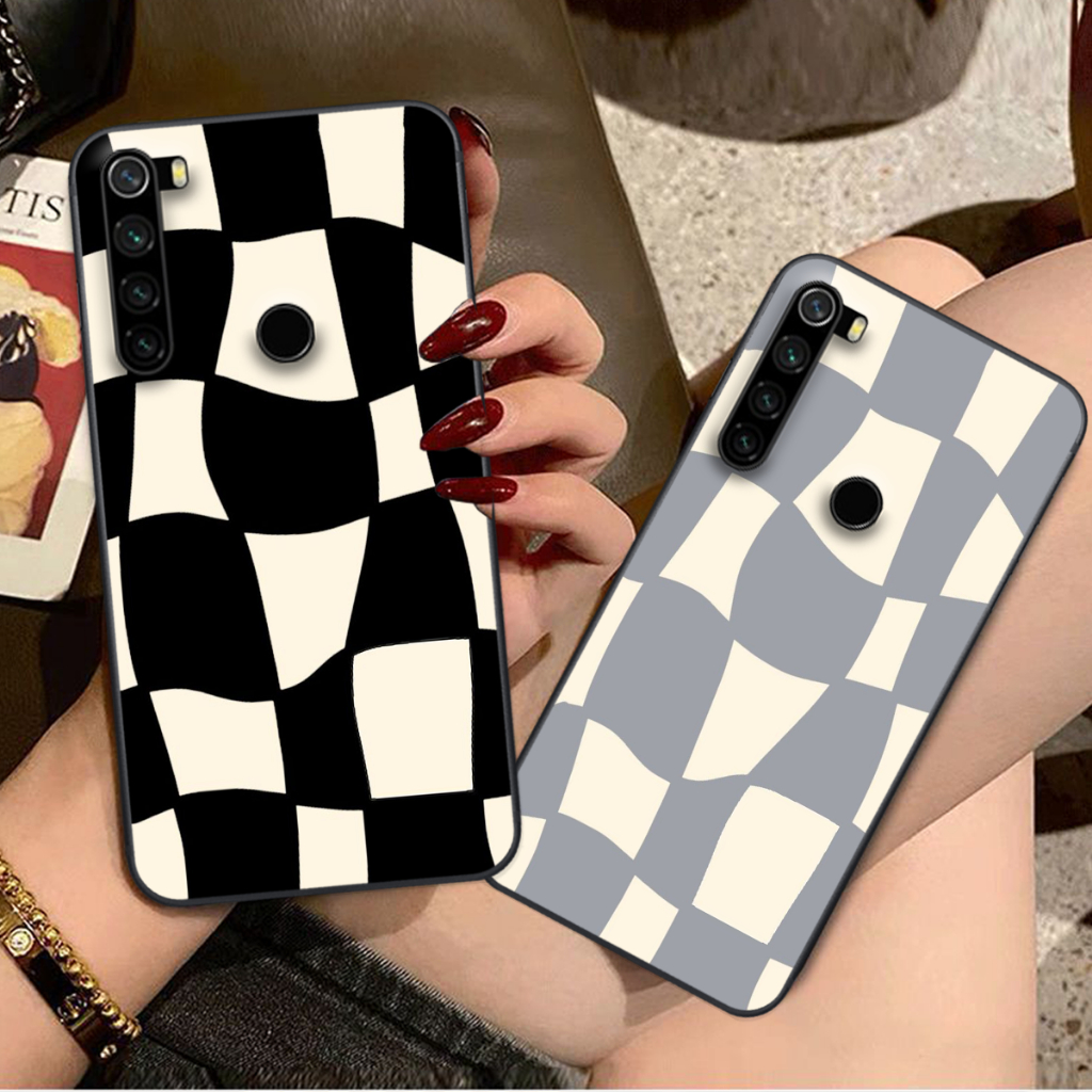 Ốp lưng Xiaomi Redmi Note 8 / Note 8 Pro caro đen trắng họa tiết bàn cờ thương hiệu đẹp cute