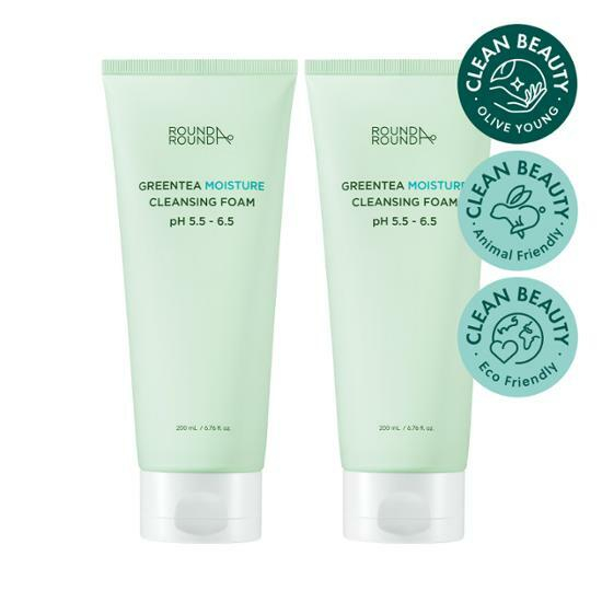 Sữa rửa mặt RoundARound Greentea Moisture Cleansing Foam pH 5.5 200ml