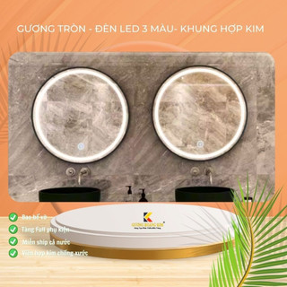 Gương treo tường cao cấp, gương nhà tắm viền nhôm có đèn led đường kính D60cm ship toàn quốc bao bể vỡ MIRRORTOCTOC