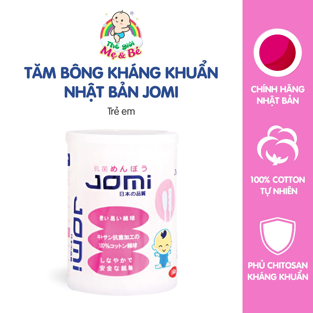 Tăm bông ngoáy  tai Jomi kháng khuẩn, vệ sinh tai - An toàn cho mẹ và bé