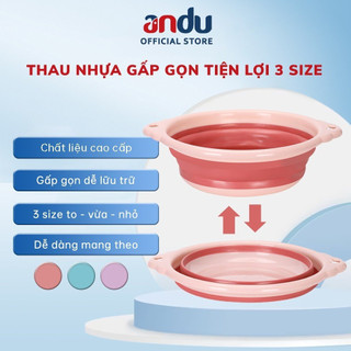 Thau Chậu Gấp Gọn Tiện Ích, Thau Silicon Mang Đi Du Lịch Tiện Lợi
