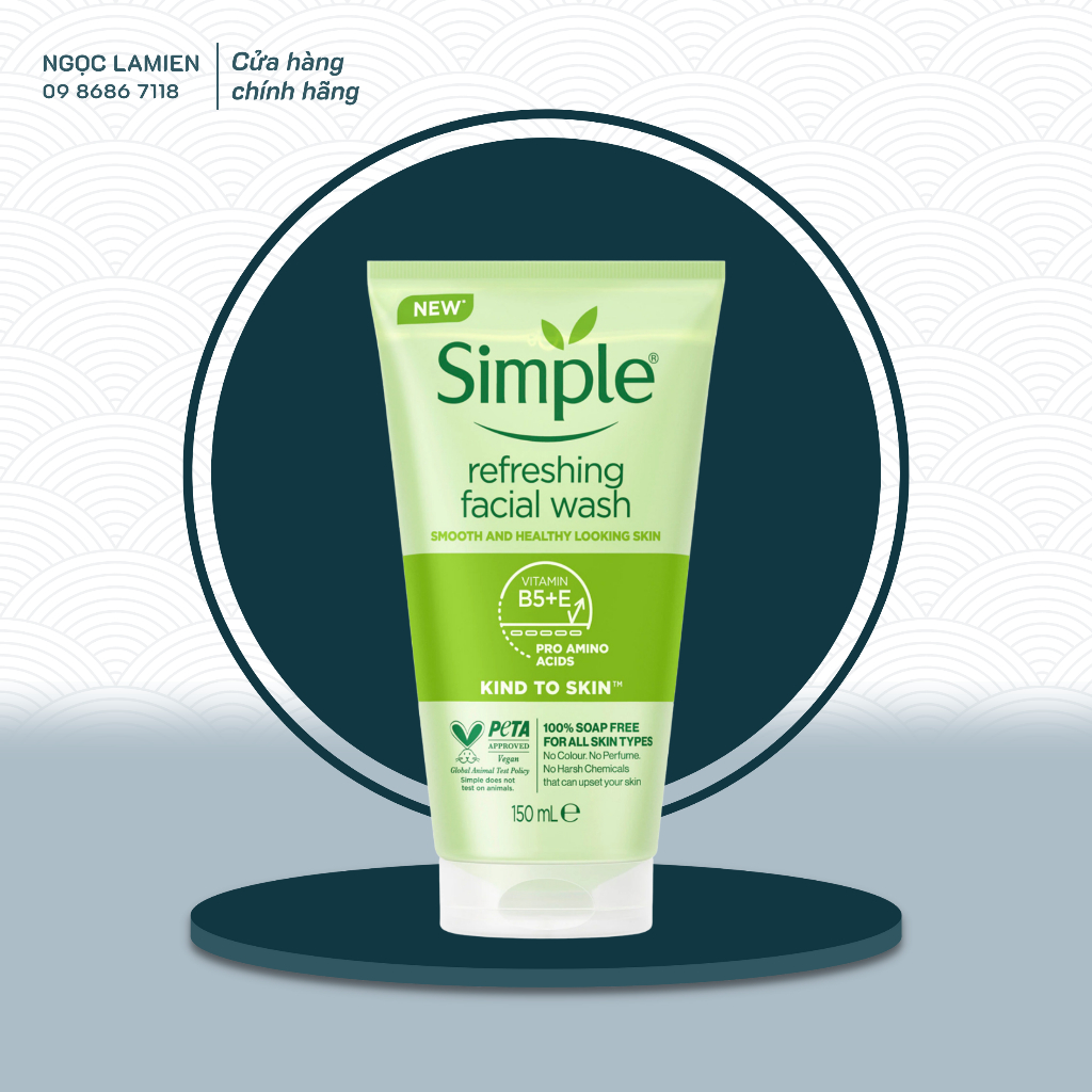 Sữa rửa mặt Simple lành tính sạch thoáng - cho da nhạy cảm 150ml