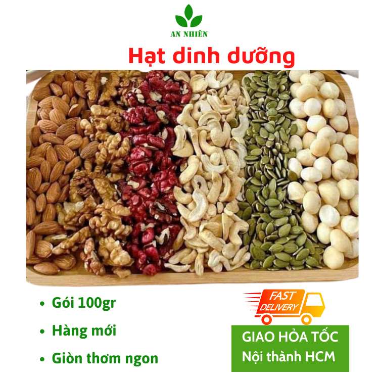 Hạt dinh dưỡng An Nhiên gói nhỏ macca, hạnh nhân, óc chó, hạt điều