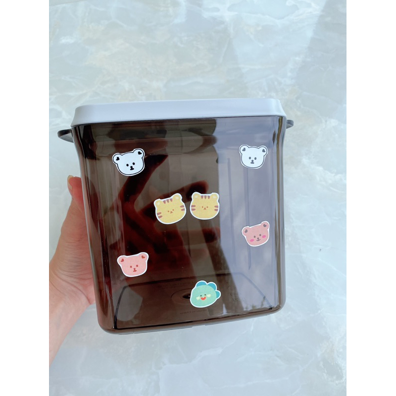 Sticker Gấu, khủng long, sóc, hổ chịu nhiệt, chống nước dán bình sữa, đồ dùng cho bé