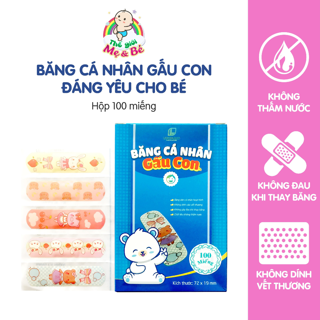 Băng cá nhân họa tiết/ hoạt hình đáng yêu cute, bảo vệ các vết thương cho bé