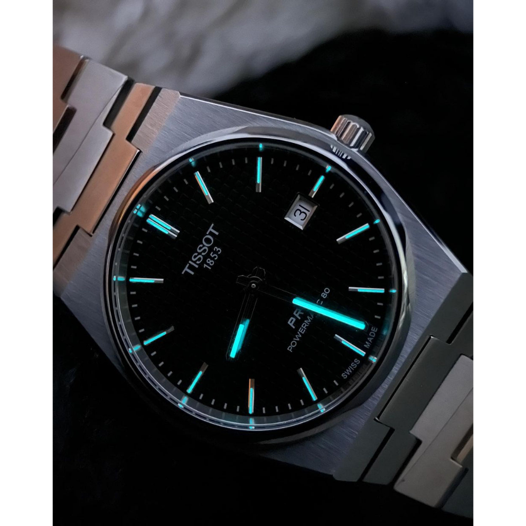 Đồng hồ chính hãng nam Tissot Prx Green - T137.407.11.091.00- Máy cơ tự động Thụy Sĩ - Kính Sapphire