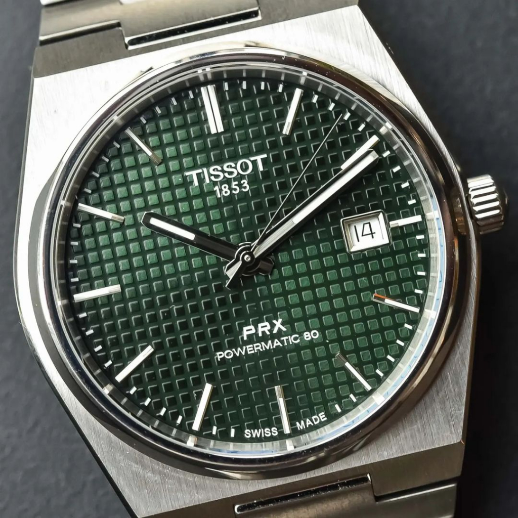 Đồng hồ chính hãng nam Tissot Prx Green - T137.407.11.091.00- Máy cơ tự động Thụy Sĩ - Kính Sapphire