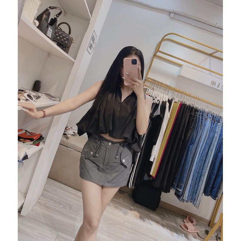 ÁO SƠ MI BALO CROPTOP