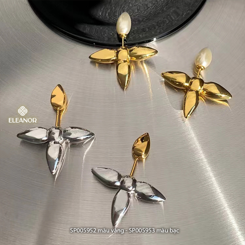 Bông tai nữ chuôi bạc 925 Eleanor Accessories thiết kế cá tính phụ kiện trang sức 5952