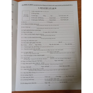 10 quyển LÝ LỊCH VIÊN CHỨC (Thông tư số 07/2019/TT-BNV)