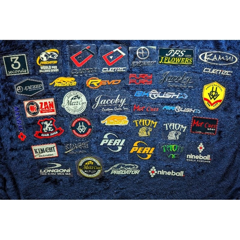 Sticker logo các thương hiệu Bida -Hình dán trực tiếp - 95s.mart - 95s - Billiard - Predator - Taom - Peri -Cuetec - Tem