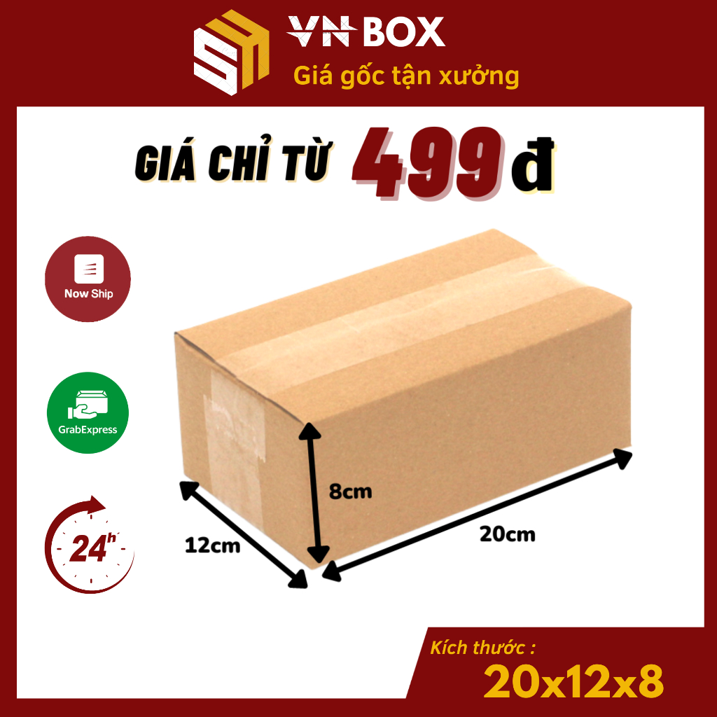 20x12x8 1 Hộp carton đóng hàng đựng phụ kiện giá xưởng - VN Box