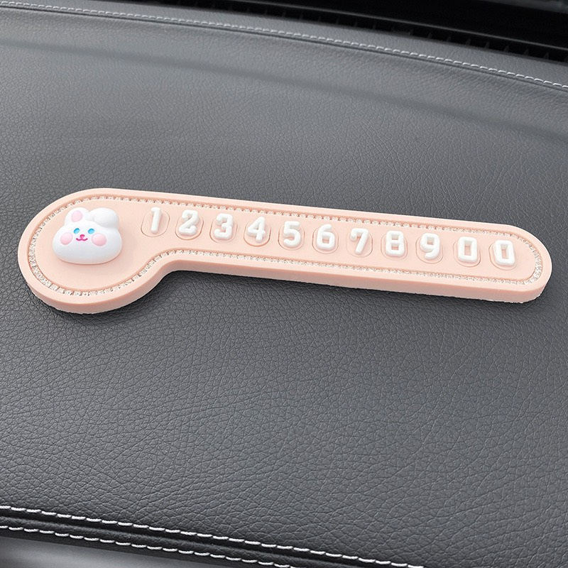 Bảng Số Điện Thoại Dừng Đỗ Trên Xe Ô Tô Hình Hoa Trà Đính Đá Cao Cấp