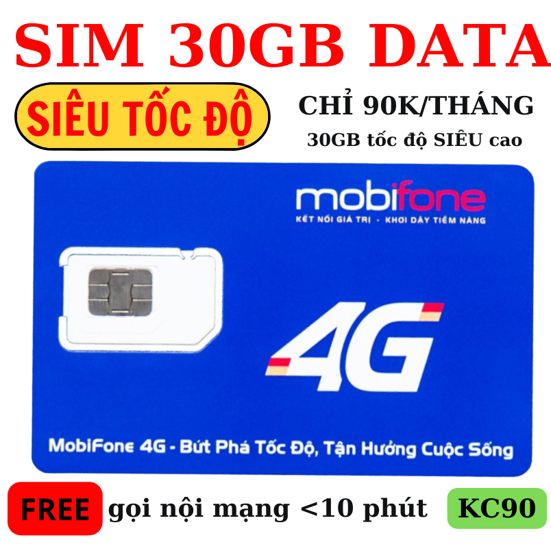 Sim 4G Mobifone data + nghe gọi - A89 120GB/THÁNG MIỄN PHÍ THÁNG ĐẦU (1000 phút gọi)